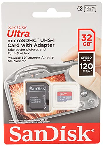 SanDisk Ultra 32GB microSDHC Memory Card + SD Adapter with A1 App Performance Up to 120MB/s, Class 10, UHS-I SanDisk Ultra 32GB microSDHC Memory Card + SD Adapter with A1 App Performance Up to 120MB/s, Class 10, UHS-I von SanDisk