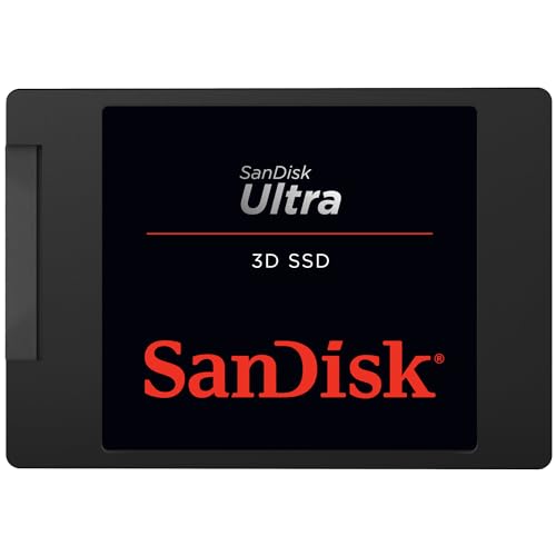 SanDisk Ultra 3D 1 TB SSD interne SSD Festplatte ( intern 2,5 Zoll, stoßbeständig, 3D NAND-Technologie, n-Cache 2.0-Technologie, 560 MB/s Übertragungsraten) Schwarz, Festkörper-Laufwerk von SanDisk