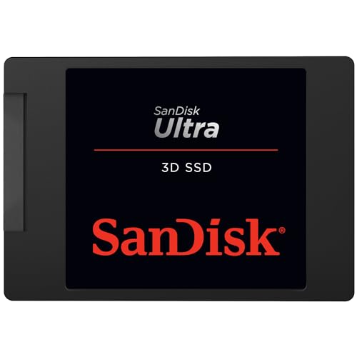 SanDisk Ultra 3D 1 TB SSD interne SSD Festplatte ( intern 2,5 Zoll, stoßbeständig, 3D NAND-Technologie, n-Cache 2.0-Technologie, 560 MB/s Übertragungsraten) Schwarz, Festkörper-Laufwerk von SanDisk