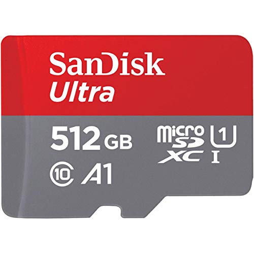 SanDisk Ultra 512 GB microSDXC Memory Card + SD Adapter with A1 App Performance Up to 100 MB/s, Class 10, U1, Red/Grey von SanDisk