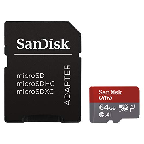 SanDisk Ultra 64GB Imaging microSDXC Speicherkarte + SD-Adapter bis zu 100 MB/Sek., Class 10, U1, A1 von SanDisk