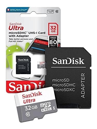 SanDisk Ultra Android microSDHC Speicherkarte 32 GB (Für Smartphones und Tablets, Class 10, Full HD-Videos, Übertragungsgeschwindigkeit 80 MB/s) von SanDisk