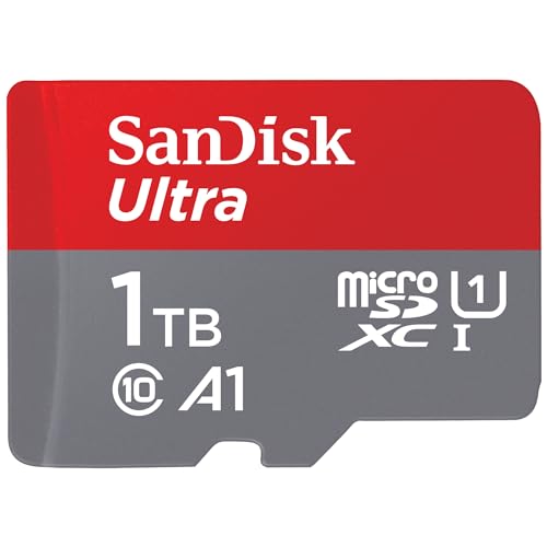 SanDisk Ultra Android microSDXC UHS-I Speicherkarte 1 TB + Adapter (Für Smartphones und Tablets, A1, Class 10, U1, Full HD-Videos, bis zu 150 MB/s Lesegeschwindigkeit) von SanDisk
