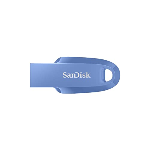SanDisk Ultra Curve 3.2 Flash-Laufwerk 256 GB (bis zu 100 MB/s Lesen, RescuePRO Deluxe-Software, Schlüsselringöse) Blau von SanDisk