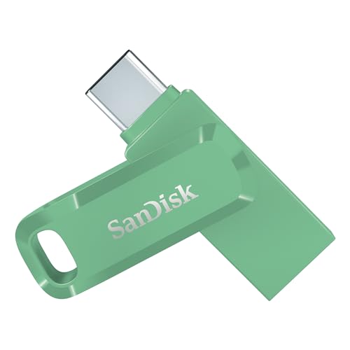 SanDisk Ultra Dual Drive Go USB Type-C 256 GB (Android Smartphone Speicher, USB Type-C-Anschluss, 400 MB/s Lesegeschwindigkeit, Nutzung als Schlüsselanhänger möglich) Absinthgrün von SanDisk