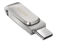 SanDisk Ultra Dual Drive Luxe, 128 GB, USB Type-A / USB Type-C, 3.2 Gen 1 (3.1 Gen 1), 150 MB/s, Drehring, Edelstahl von SanDisk