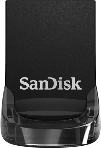 SanDisk Ultra Fit USB 3.2 Flash-Laufwerk 128 GB (Für Laptops, Spielkonsolen und Auto-Audiosysteme, Plug-and-Stay, 400 MB/s Lesen, RescuePRO Deluxe Software) von SanDisk