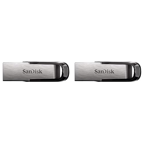 SanDisk Ultra Flair USB 3.0 Flash-Laufwerk 64 GB (Robustes und Elegantes Metallgehäuse, Passwortschutz, 150 MB/s Lesen) Schwarz (Packung mit 2) von SanDisk