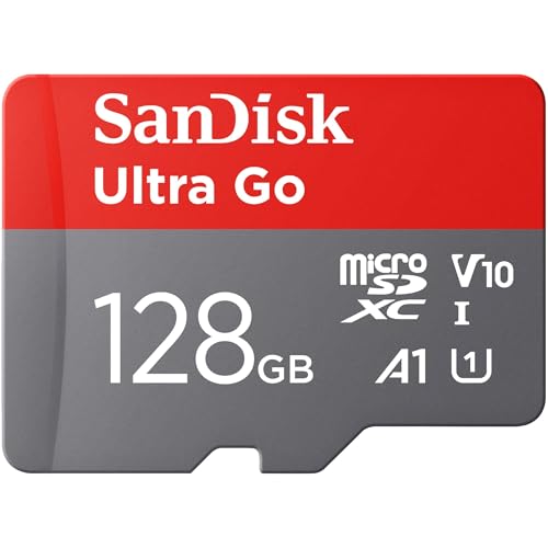 SanDisk Ultra Go Micro SDXC Speicherkarte 128 GB + SD Adapter (Für Android Smartphones und Tablets, bis zu 150 MB/s Lesegeschwindigkeit) A1, Full HD Video, UHS-I, Class 10, U1, Für Amazon von SanDisk