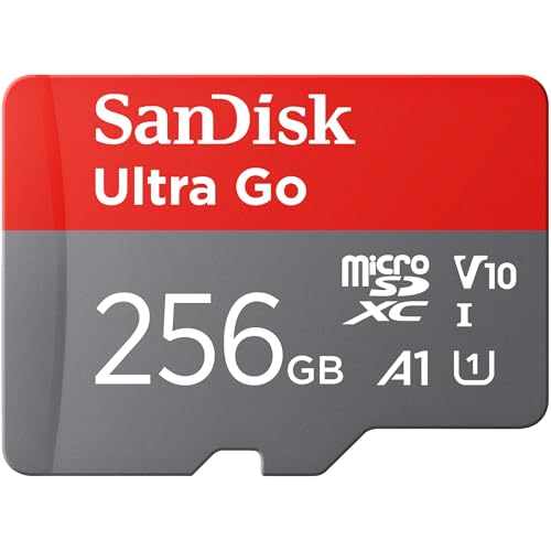 SanDisk Ultra Go Micro SDXC Speicherkarte 256 GB + SD Adapter (Für Android Smartphones und Tablets, bis zu 150 MB/s Lesegeschwindigkeit) A1, Full HD Video, UHS-I, Class 10, U1, Für Amazon von SanDisk