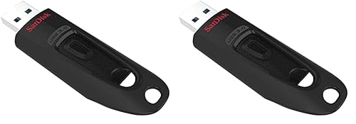 SanDisk Ultra USB 3.0 Flash-Laufwerk 128 GB (SecureAccess Software, Passwortschutz, Übertragungsgeschwindigkeit von bis zu 130 MB/s) Schwarz (Packung mit 2) von SanDisk