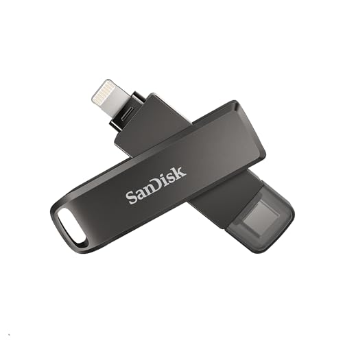 SanDisk iXpand Luxe Flash-Laufwerk 2-in-1 iPhone Speicher 128 GB (iPad kompatibel, automatisches Backup, USB-C und Lightning Anschluss, Passwortschutz, iXpand App) von SanDisk