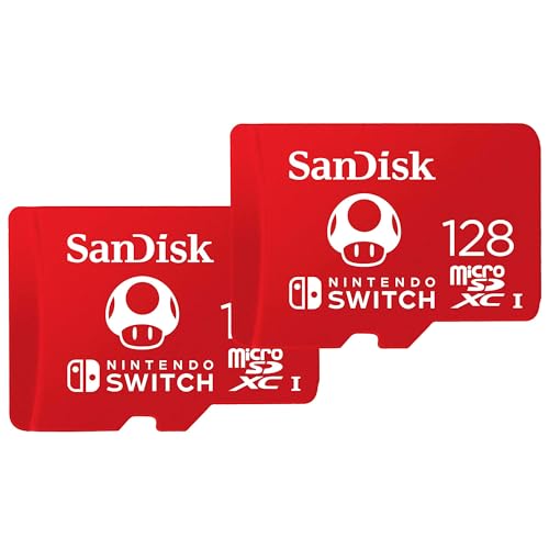 SanDisk microSDXC UHS-I Speicherkarte für Nintendo Switch 128 GB Twin-Pack (V30, U3, C10, A1, 100 MB/s Übertragung, mehr Platz für Spiele) von SanDisk