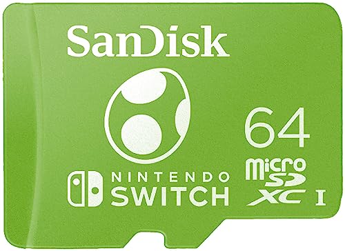 SanDisk microSDXC UHS-I Speicherkarte für Nintendo Switch Yoshi Edition 64 GB (U3, Class 10, 100 MB/s Übertragung, mehr Platz für Spiele) von SanDisk