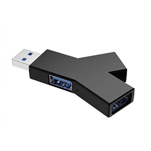 USB 3.0 Hub 2.0 Mini Y Typ 3-IN-1 USB-C Hub Mehrfach-USB Splitter Hub Verwendung Power Adapter Extender Kompatibel mit Allen USB Port Geräten (USB Black) von SanSixi