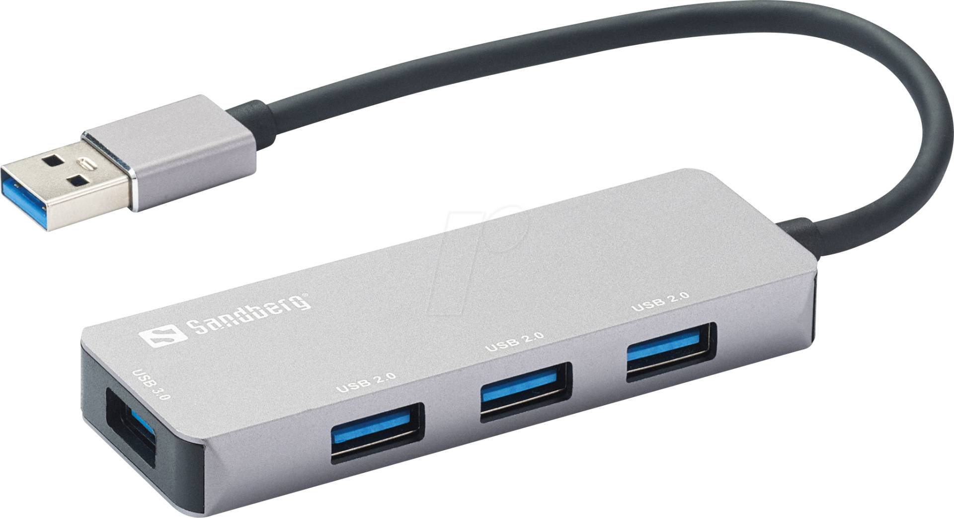SANDBERG 333-67 - USB 3.0 4-Port Hub, 1x USB 3.0, 3x USB 2.0, Aluminium von Sandberg