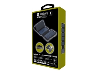 Sandberg Active 6-Panel - Solarstrømbank - Li-pol - 20000 mAh - 74 Wh - 3 A - PD - 3 output-stikforbindelser (2 x USB, USB-C) - på kabel: USB, USB-C von Sandberg