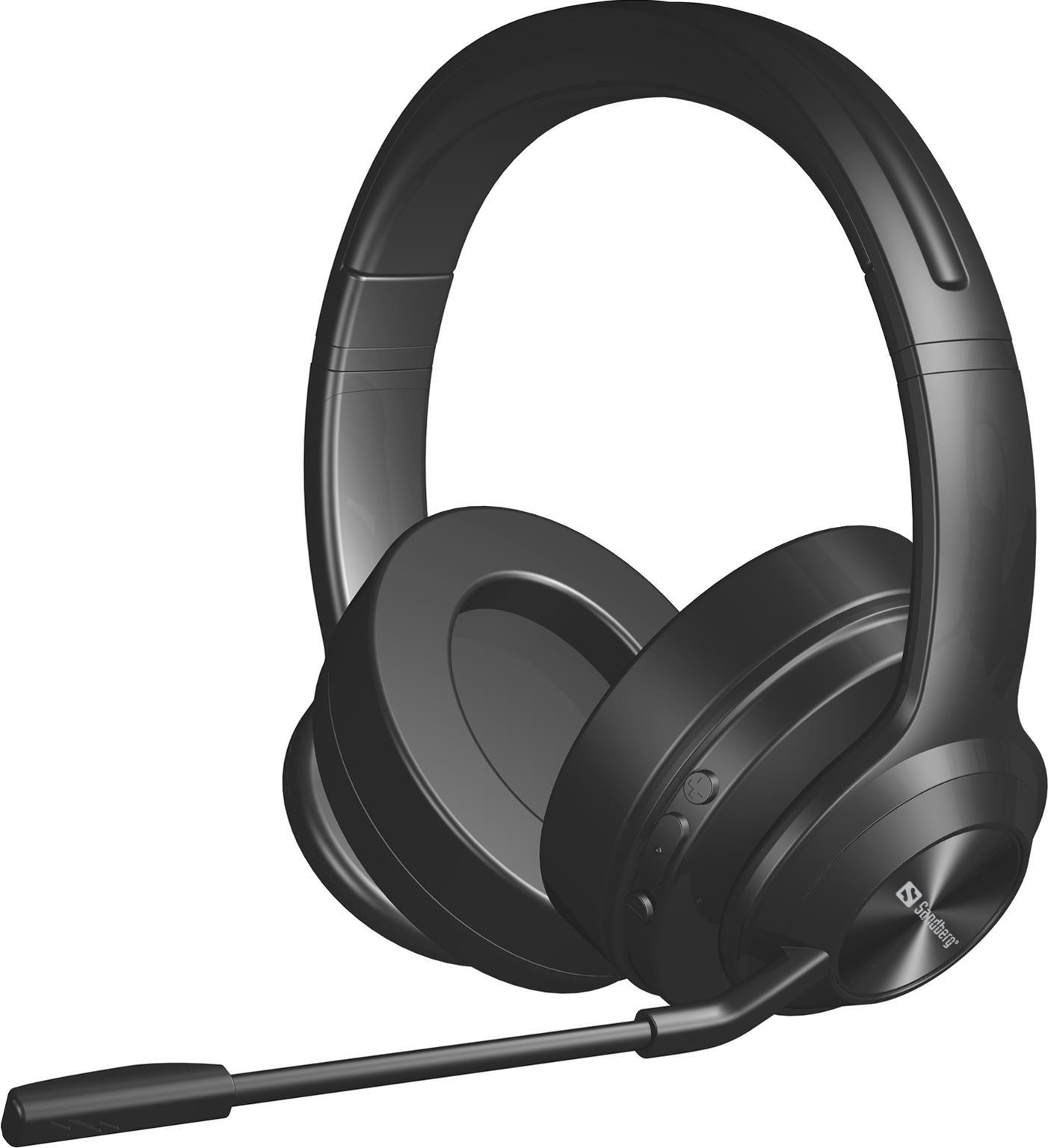 Sandberg Bluetooth Headset ANC+ENC Pro Kopfhörer Kabellos Kopfband Musik/Alltag Schwarz (126-45) von Sandberg