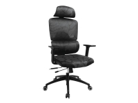 Sandberg ErgoFusion Gaming Chair Pro, Universal-Gamingstuhl, 150 kg, Gepolsterter Sitz, Netz-Rückenlehne, Schwarz, Schwarz von Sandberg