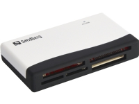 Sandberg Multi Card Reader, CF, MMC, Speicherstick (MS), MicroSD (TransFlash), SD, SDHC, SDXC, xD, Schwarz, Weiß, 480 Mbit/s, RoHS compliance, USB, USB von Sandberg