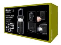 Sandberg Survivor Lantern All-in1 10000, Batteriebetriebene Campingleuchte, Schwarz, IPX5, LED, USB C, Akku von Sandberg