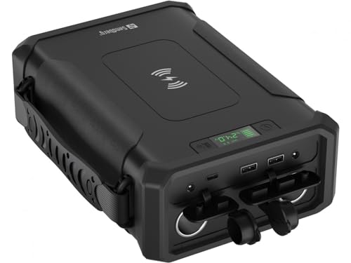 Sandberg Survivor Powerbank 8in1 96000, Tragbares Ladegerät, Extreme Kapazität, Kabelloses Laden, USB-C, 12V/15A Zigarettenanzünder Output, Laptop DC-Ausgang, Schnellladegerät, Taschenlampe Sandberg Survivor Powerbank 8in1 96000, Tragbares Ladegerät, Extreme Kapazität, Kabelloses Laden, USB-C, 12V/15A Zigarettenanzünder Output, Laptop DC-Ausgang, Schnellladegerät, Taschenlampe von Sandberg