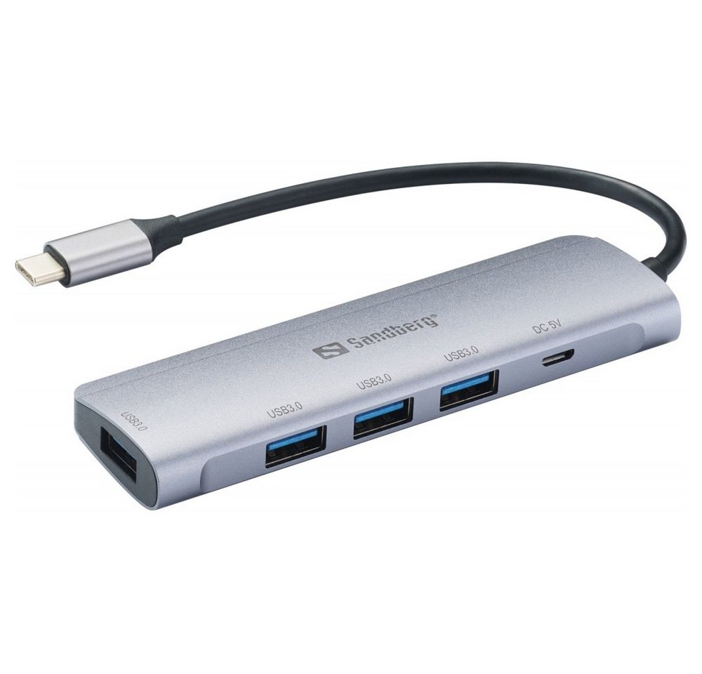 Sandberg Tablet-Dockingstation USB-C to 4x USB 3.0 Hub - Dockingstation - silber Sandberg Tablet-Dockingstation USB-C to 4x USB 3.0 Hub - Dockingstation - silber von Sandberg