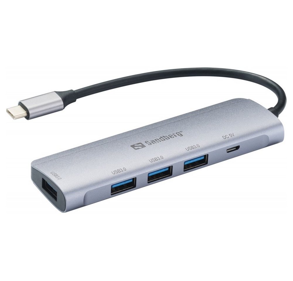 Sandberg Tablet-Dockingstation USB-C to 4x USB 3.0 Hub - Dockingstation - silber von Sandberg