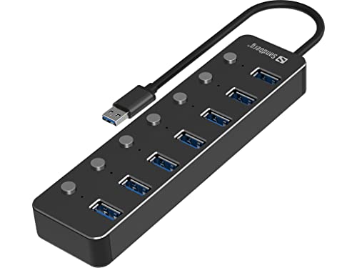 Sandberg USB 3.0 Hub 7 Ports | 7 Datenanschlüsse| Mit Einzelnen EIN/Aus-Schaltern | Plug & Play | USB-Adapter | Schnelle Datenübertragung | USB 3.0 Erweiterung für PC Laptop Computer Tablet MacBook Sandberg USB 3.0 Hub 7 Ports | 7 Datenanschlüsse| Mit Einzelnen EIN/Aus-Schaltern | Plug & Play | USB-Adapter | Schnelle Datenübertragung | USB 3.0 Erweiterung für PC Laptop Computer Tablet MacBook von Sandberg