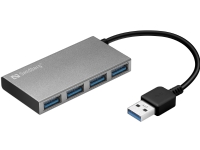 Sandberg USB 3.0 Pocket Hub 4 ports, USB 3.2 Gen 1 (3.1 Gen 1) Type-A, USB 3.2 Gen 1 (3.1 Gen 1) Type-A, 5000 Mbit/s, Weiß, Aluminium, RoHS von Sandberg