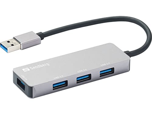 Sandberg USB-A Hub 1xUSB3.0+3x2.0 Saver | USB-Hub | 4 Datenanschlüsse | Plug & Play | USB-C Multiport-Adapter | Schnelle Datenübertragung | USB-Erweiterung für PC Laptop MacBook Computer | Saver von Sandberg