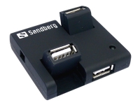 Sandberg USB Hub 4 Ports, USB 2.0, USB 2.0, 480 Mbit/s, Schwarz, 1,2 m, RoHS compliance von Sandberg