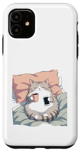 Chiller Katze Hülle für iPhone 11 von Sandiegogreen-store.com