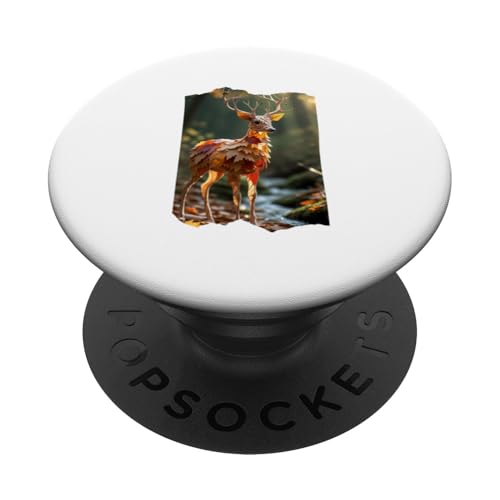 Hirsch aus Blättern PopSockets Klebender PopGrip Hirsch aus Blättern PopSockets Klebender PopGrip von Sandiegogreen-store.com