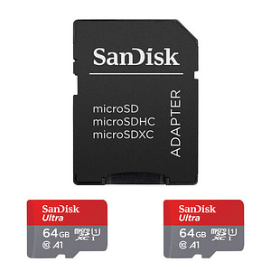 2 SanDisk Speicherkarten microSDXC Ultra 64 GB von Sandisk