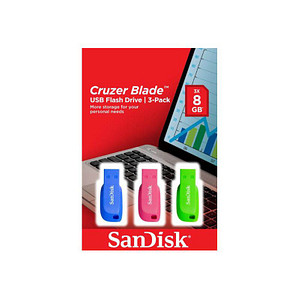 3 SanDisk USB-Sticks Cruzer Blade blau, grün, pink 32 GB von Sandisk