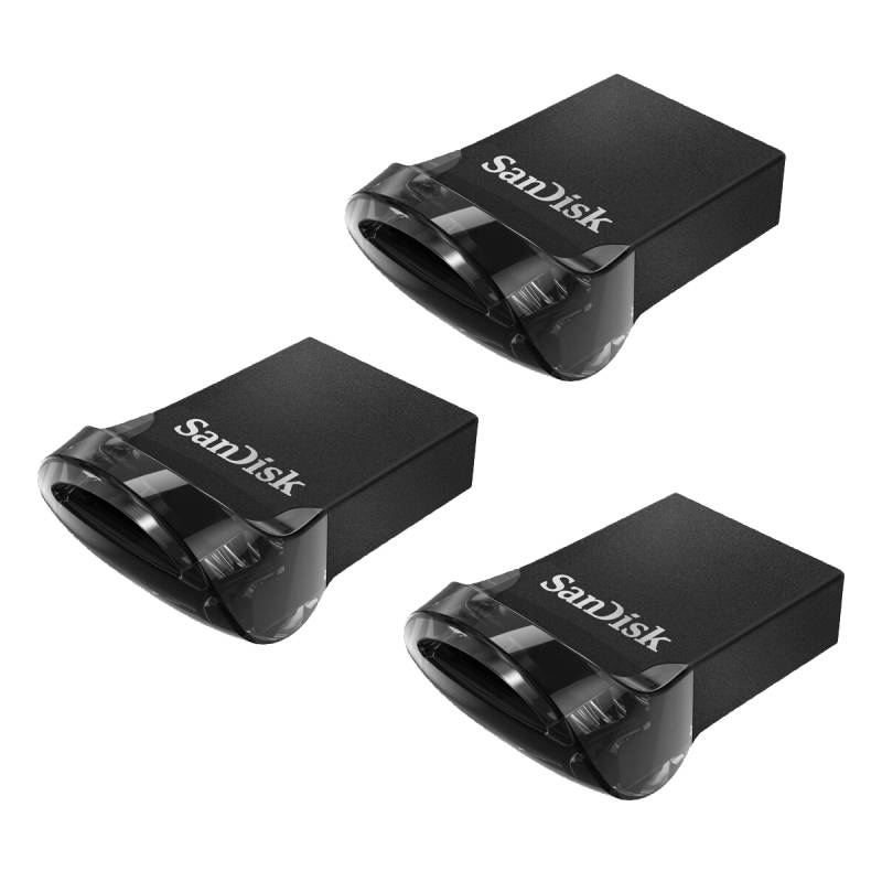 3er Pack SanDisk Ultra Fit Typ-A 64GB USB-Stick Mit Schutzkappe, bis zu 130 MB/s, USB 3.2 Gen 1x1 (5 Gbit/s) von Sandisk
