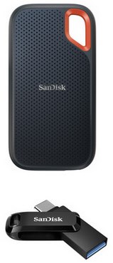 Extreme Portable SSD V2 (1TB) Extern inkl. Ultra Dual Drive Go Type-C (64GB) von Sandisk