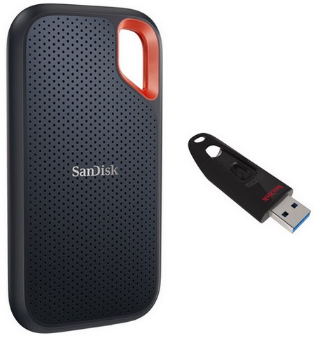 Extreme Portable SSD V2 (1TB) Externe SSD inkl. Ultra USB 3.0 (128GB) von Sandisk