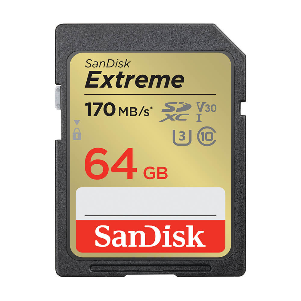 SANDISK - SDXC Extreme 64GB 170MB/s UHS-I C10 V30 U3 von Sandisk