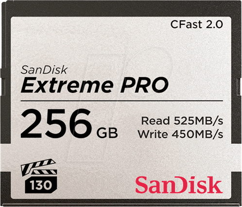 SDCFSP-256G-G46D - CFast-Speicherkarte 256GB, Extreme Pro, 2.0 VPG130 von Sandisk