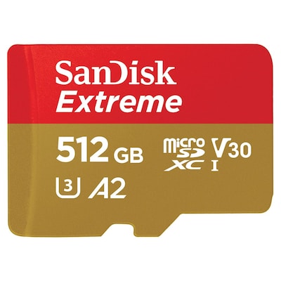 SanDisk Extreme 512 GB microSDXC Speicherkarte Kit (2022) bis 190 MB/s, C10, U3 von Sandisk