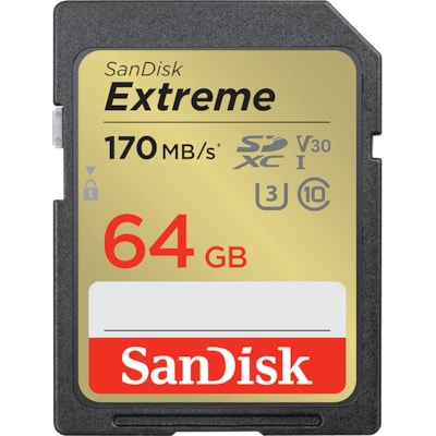 SanDisk Extreme 64 GB SDXC Speicherkarte (2022) bis 170MB/s, Cl10, U3, V30 von Sandisk