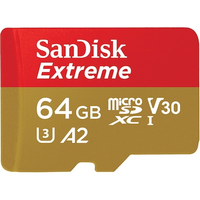 SanDisk Extreme 64 GB microSDXC Speicherkarte Kit (2022) bis 190 MB/s, C10, U3 von Sandisk