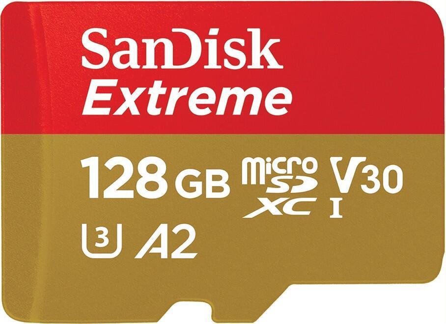 SanDisk Extreme - Flash-Speicherkarte (microSDXC-an-SD-Adapter inbegriffen) - 128 GB - A2 / Video Class V30 / UHS-I U3 / Class10 - microSDXC UHS-I von Sandisk