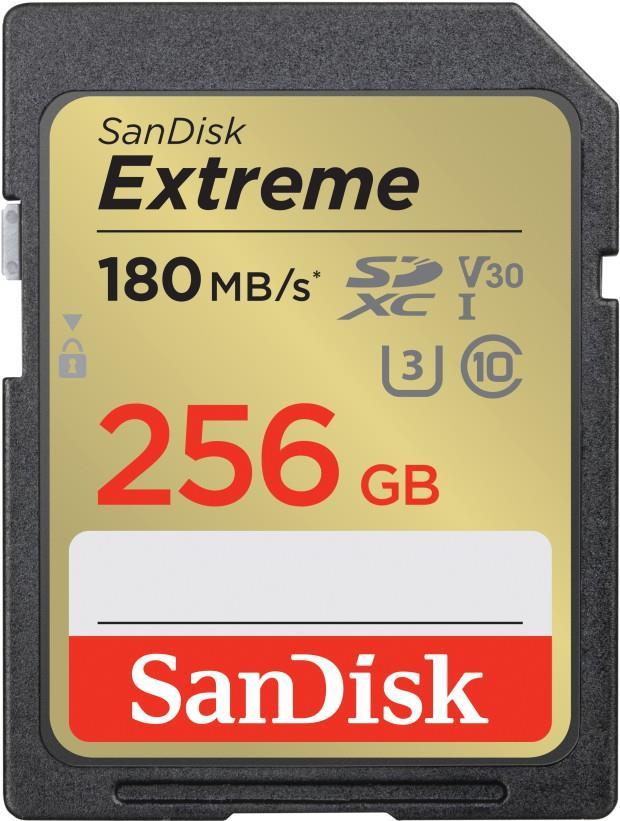 SanDisk Extreme - Flash-Speicherkarte - 256 GB - Video Class V30 / UHS-I U3 / Class10 - SDHC UHS-I von Sandisk