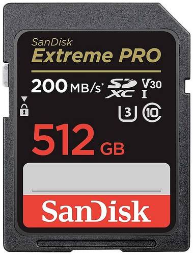 SanDisk Extreme PRO SDXC-Karte 512GB Class 10 UHS-I stoßsicher, Wasserdicht von Sandisk