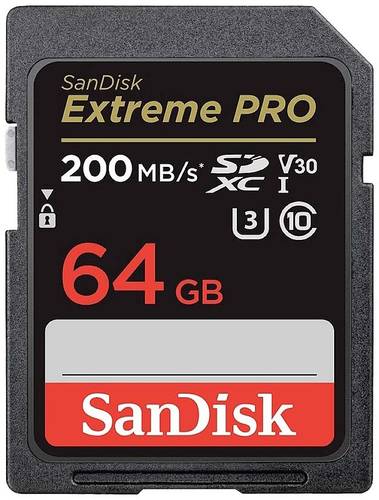 SanDisk Extreme PRO SDXC-Karte 64GB Class 10 UHS-I stoßsicher, Wasserdicht von Sandisk