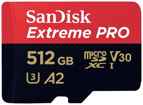SanDisk Extreme PRO microSDXC-Karte 512GB Class 10 UHS-I stoßsicher, Wasserdicht von Sandisk
