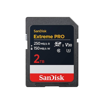 SanDisk Extreme Pro 2 TB SDXC Speicherkarte bis 250 MB/s lesen Class V30 / UHS-I U3 / Class10 von Sandisk